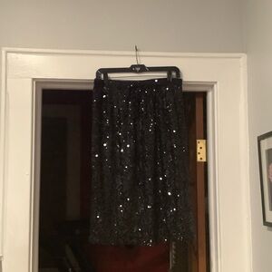 Elegant Black Sequin Mini Skirt